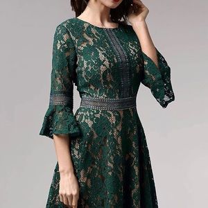 Vintage style green lace dress